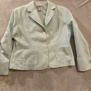 Pendleton Jacket Women’s Medium Petite Lt.Blue White
Seersucker Button Down